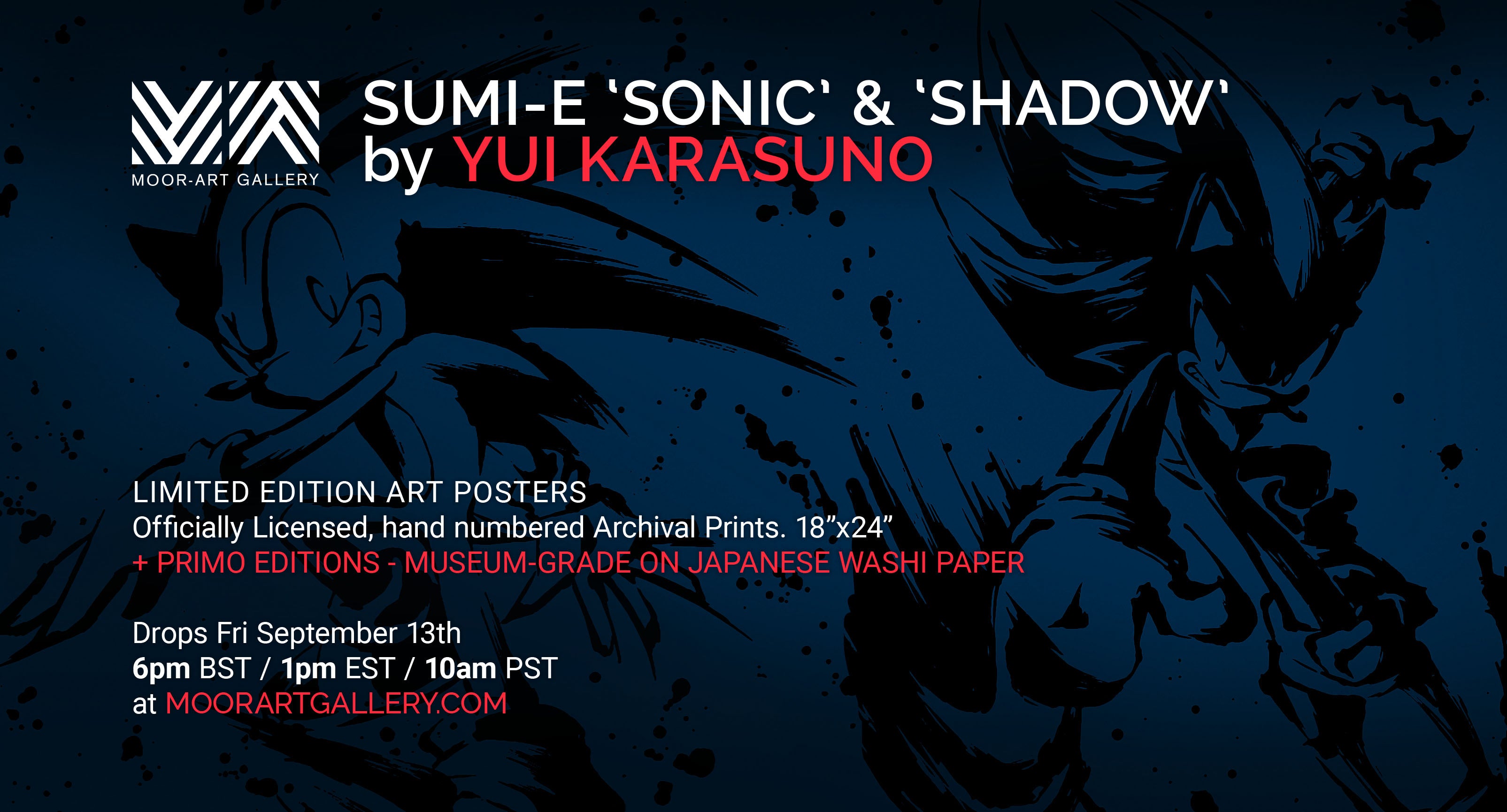 Sumi-E Sonic and Shadow by the supreme Yui Karasuno – Moor-Art Gallery