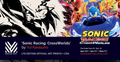 'Sonic Racing: CrossWorlds' Official Key Art and Sumi-E Prints by Yui Karasuno