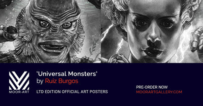 Universal Monsters: 'The Bride of Frankenstein' & 'Creature from the Black Lagoon' Art Posters by Ruiz Burgos