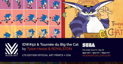 'Sonic IDW #50' by Tyson Hesse and 'Tournée du Big the Cat' by ROYALSTON