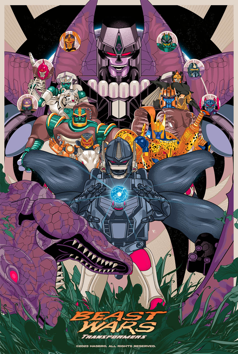 Vincent Aseo Ltd Edition 'Transformers Beast Wars' Poster 16" x 2